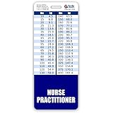 Nurse Practitioner Badge Buddy Vertical w/Height & Weight Conversion Charts (Oversized, Navy)