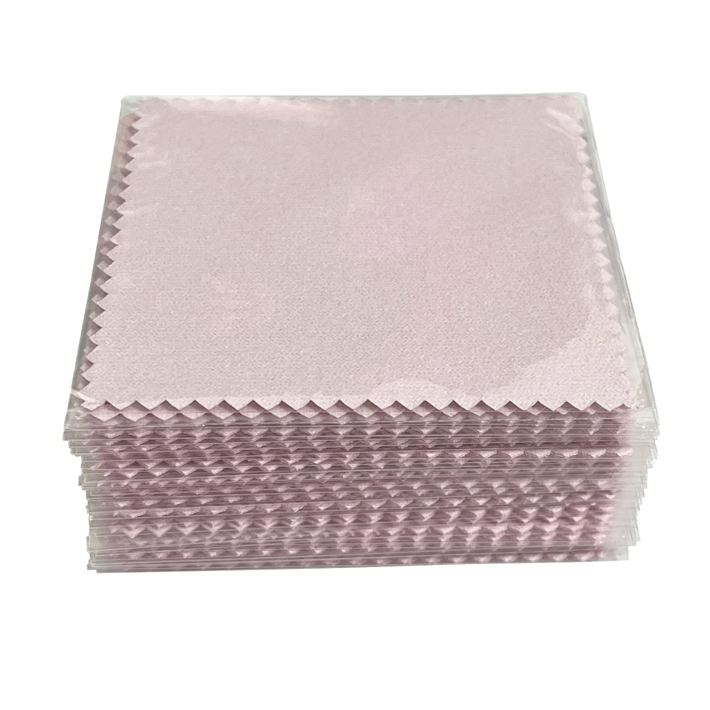 Haobase 50Pcs Jewelry Cleaning Cloth Polishing Cloth for Sterling Silver Gold Platinum (Pink)