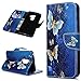YOKIRIN Galaxy S9 Plus Case, Flip Folio Wallet Case PU Leather Slim-Fit Shockproof Soft TPU Interior Bumper Credit Card Slots Magnetic Closure Protective Cover Stylus Dust Plug, Butterfly