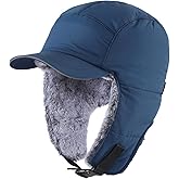 Connectyle Men's Trapper Hat with Ear Flaps Winter Warm Hat Windproof, Water Repellent, Reflective, Faux Fur Fully Lined