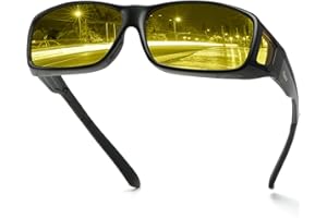 DUCO Night Vision Glasses Fit Over Glasses Polarized Sunglasses for Men and Women UV400 Protection for Night Driving 8953Y