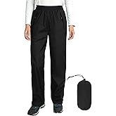 Outdoor Ventures Women's Rain Pants Packable Waterproof Hiking Pants Windproof Breathable Outdoor Rain Over Pants