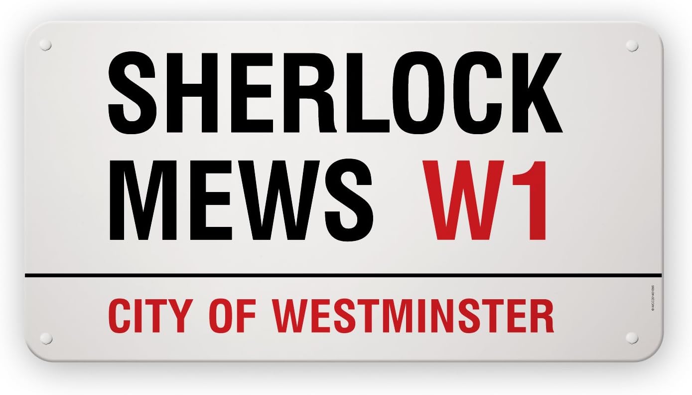 Streetname Desire 75 x 40 cm Stove Enameled Mild Steel 'Sherlock Mews' City of Westminster