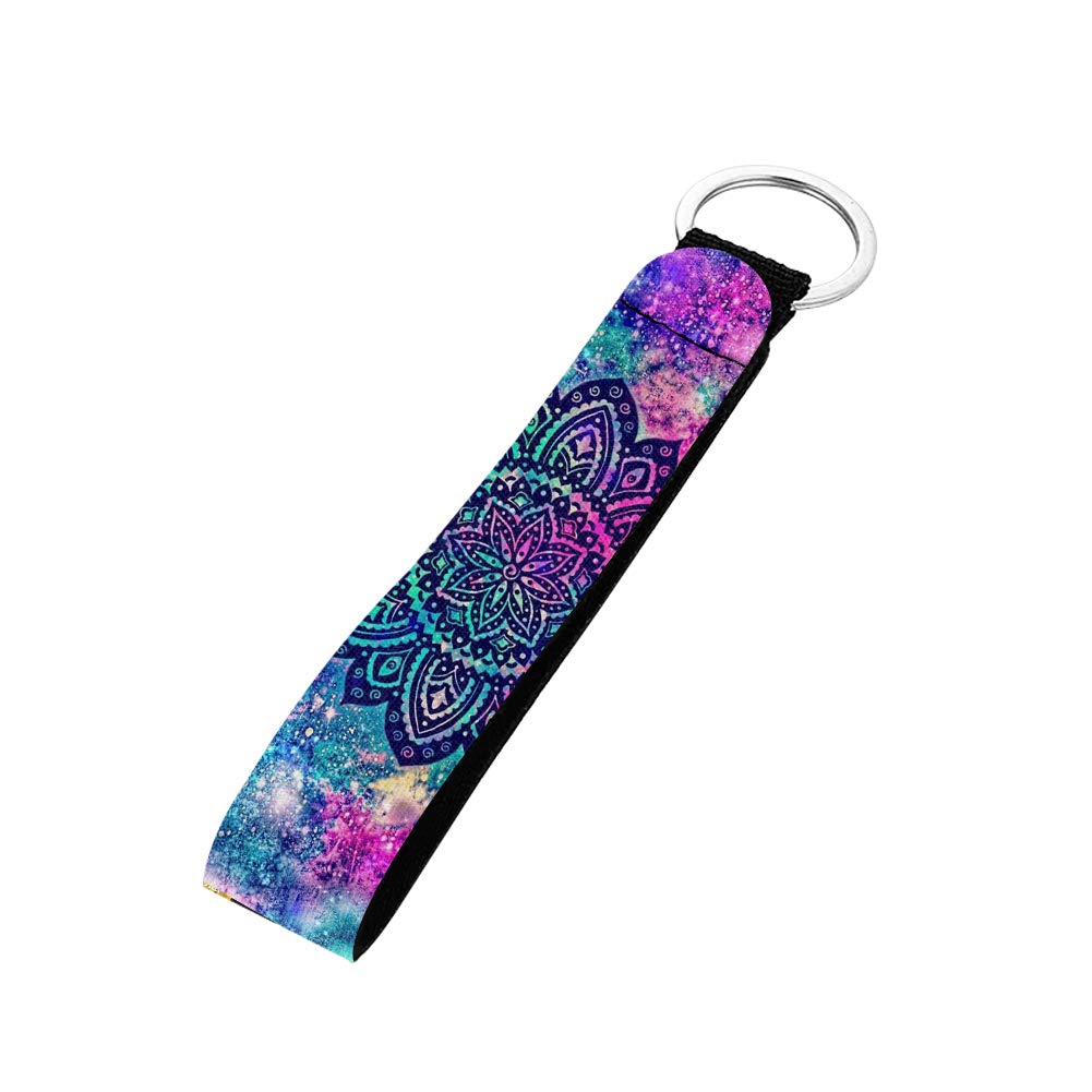 Pizding Keychains Lanyard Key Chain Holder Keychain Wristlet Holder Galax Color Mandala Flower Keychains Lanyard with Metal Clasp for Keyring,Camera,Cell Mobile Phone,Car Keys