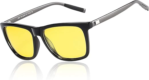 night driving vision anti glare yellow lens glasses