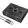 3.5mm Stereo Audio Switch Audio Switcher Passive Speaker Headphone Manual Selector Splitter Box Audio Sharing