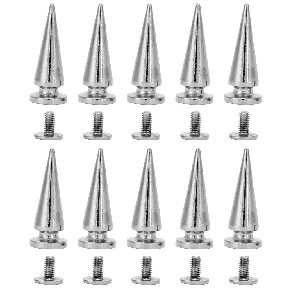 Spike Cone Studs, Large Metal Tree Spikes and Studs Metallic Cone Screw Back Studs for DIY Leather Crafts