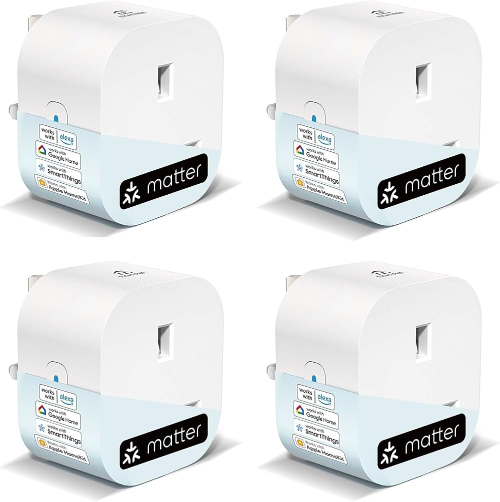 Eightree Matter Smart Plug with Energy Monitoring 13A 4 Pack 2.4GHz
