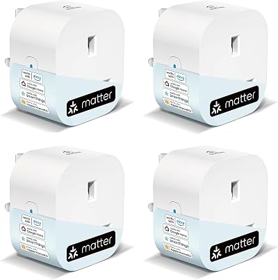 Eightree Matter Smart Plug with Energy Monitoring 13A 4 Pack 2.4GHz