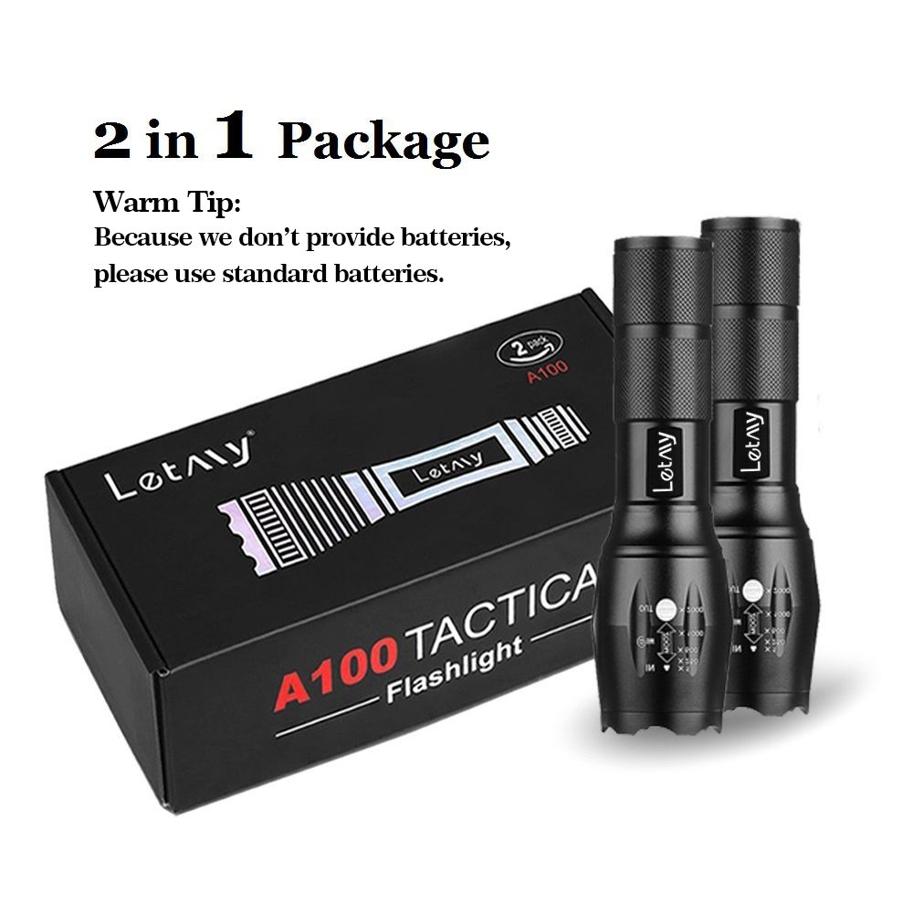 Tactical Flashlight 2 Pack Tac Light Torch Flashlight As Seen on TV