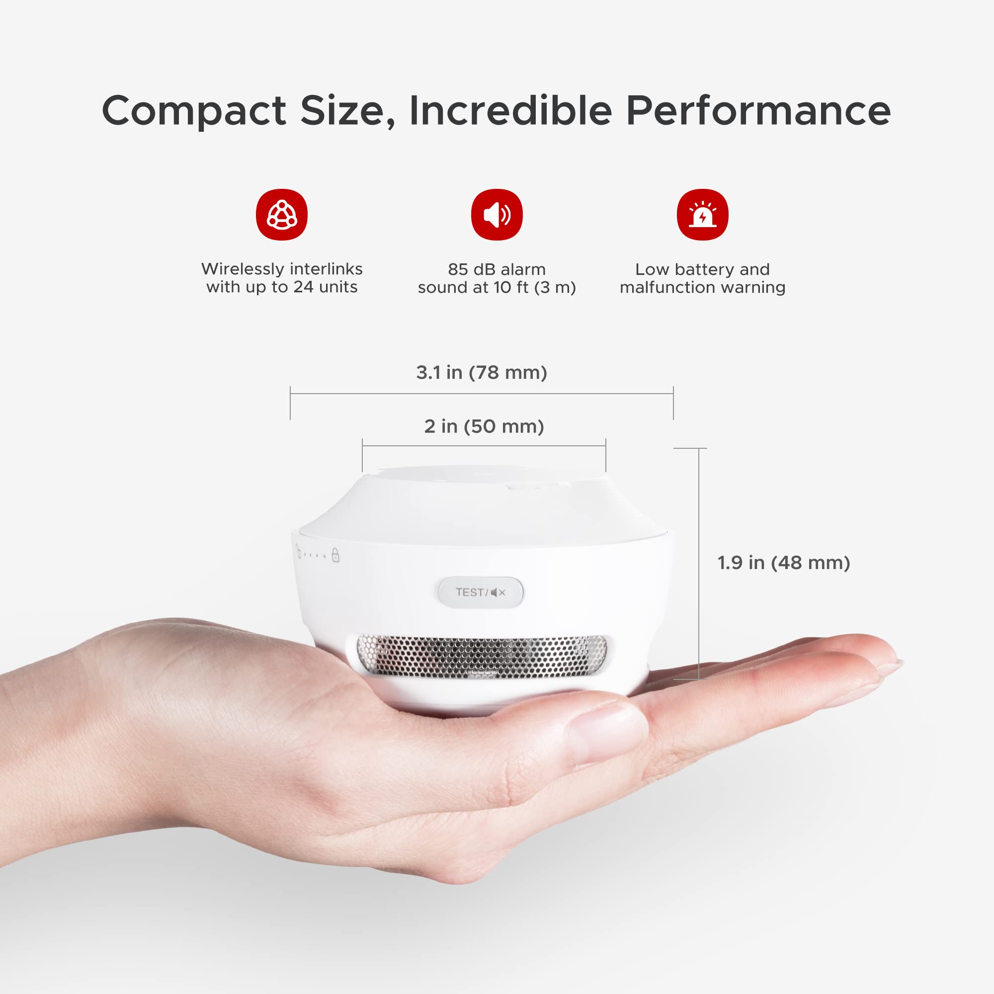 X-Sense Smoke and Fire Alarm with Ionization Sensor, XS01-WR, 1-Pack