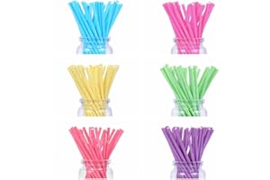 210 count Colored Lollipop Sticks 4 inch (10.2cm) 7 Colors (Rose-red, Blue, Yellow, Purple, Green, Watermelon Red, White)
