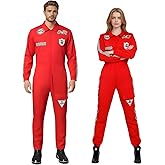 CFGPMM Race Car Driver Costume for Slim Adults, Racing Jumpsuit Racing Onesie Jacket for Halloween Men Women Cosplay Outfit