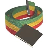 City Nylon Military Style Belt Rasta Red Yellow Green