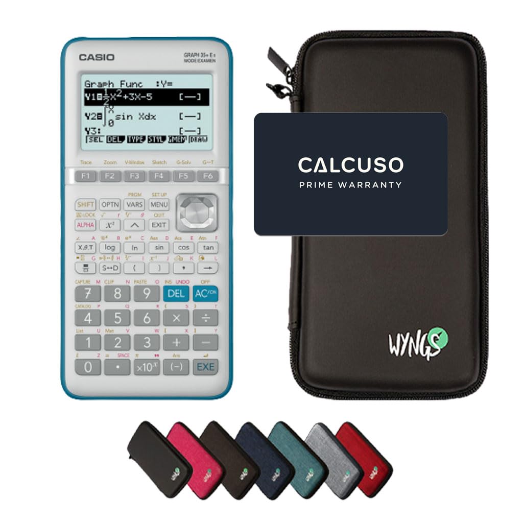 Casio Graph 35+E II including a WYNGS protective case in Black - Basic Set (French)