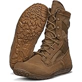 Belleville Mini-Mil TR105 Tactical Boots for Men - Zero Drop Boots - Slip-Resistant Military Footwear - Breathable Desert Style - Full-Grain Cattlehide Leather - Soft-Toe Design