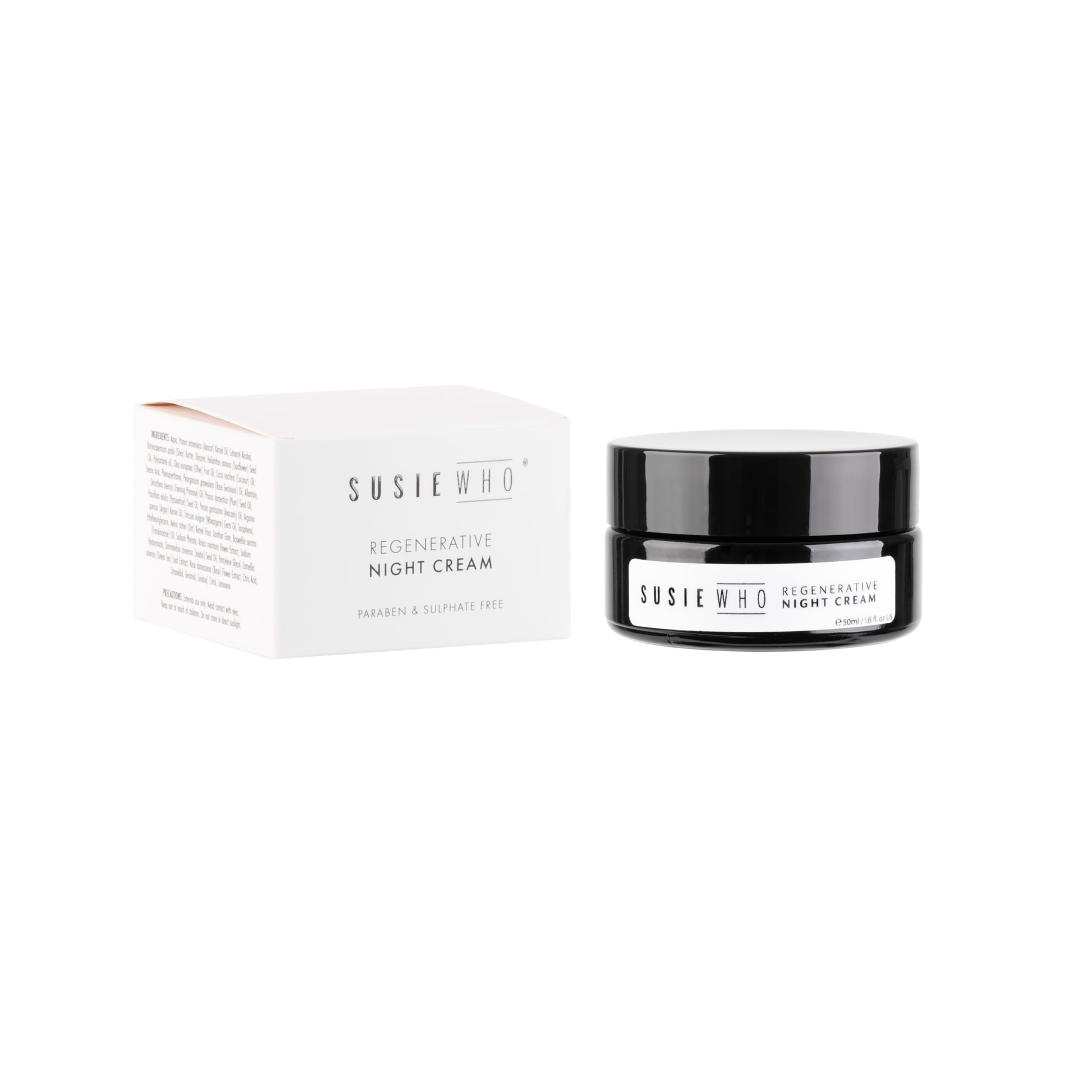 Susie Who, Regenerative Night Cream, Free From Paraben And Sulphate, For Optimal Hydration Overnight. Anti Ageing.