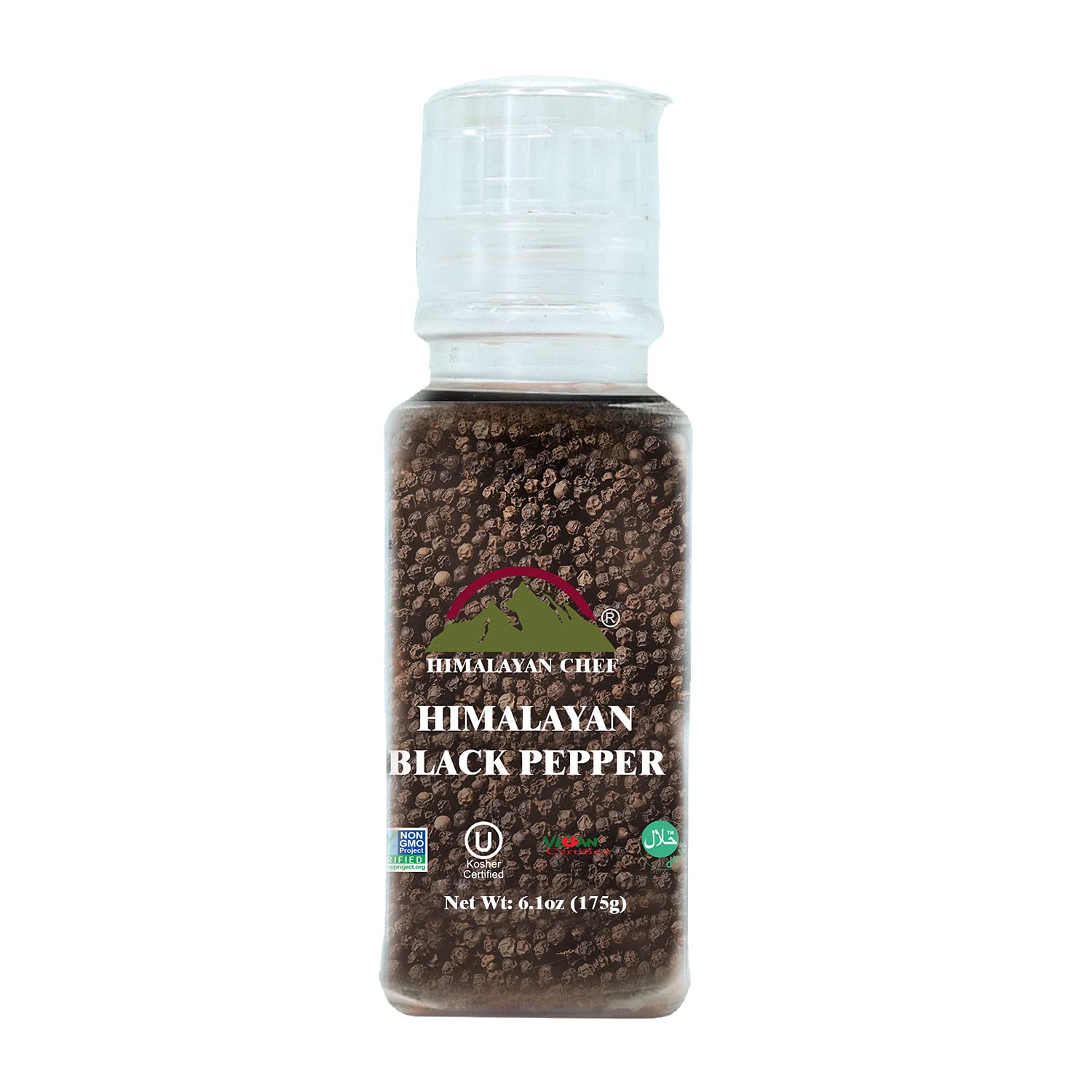 Himalayan Chef Whole Black Peppercorns, Square