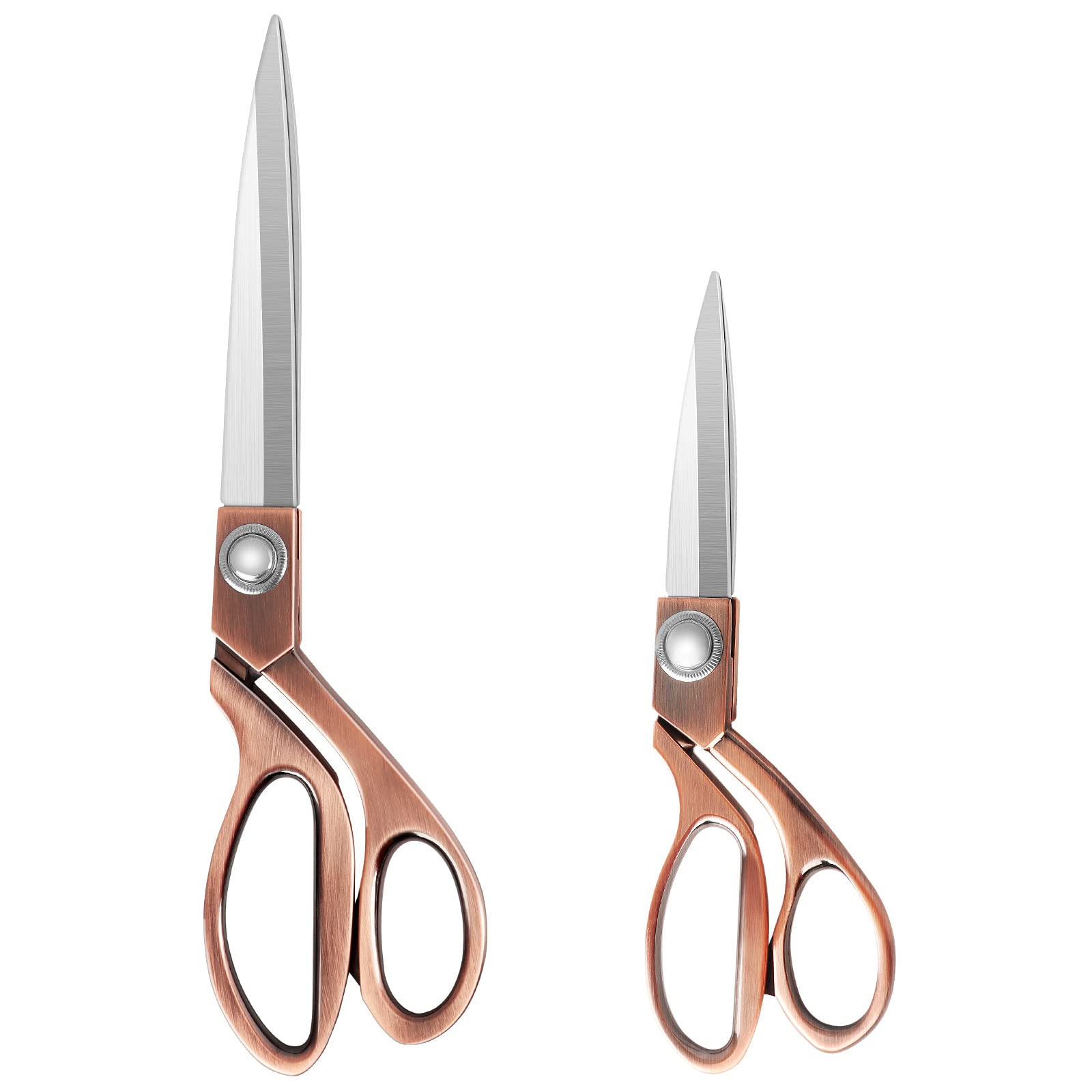 KUONIIY Heavy Duty Sewing Scissors 8 inch+10 inch - Professional Stainless Steel Copper Tailor Scissor Shears for Fabric Leather Dressmaking Tailoring Artists Students Dressmakers
