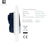 Trendi Switch 1 Gang 2 Way Glossy White Rocker Light Switch 10 Amp Pack view 4