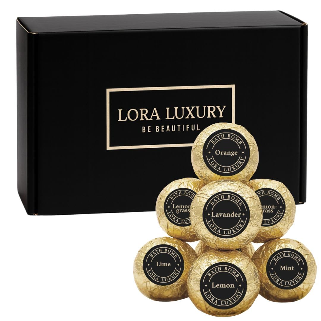Lora Luxury Bath Bombs -Cocoa Butter and Shea Butter-Esential Oil-Natural Ingredient, 12 Count (Pack of 1)
