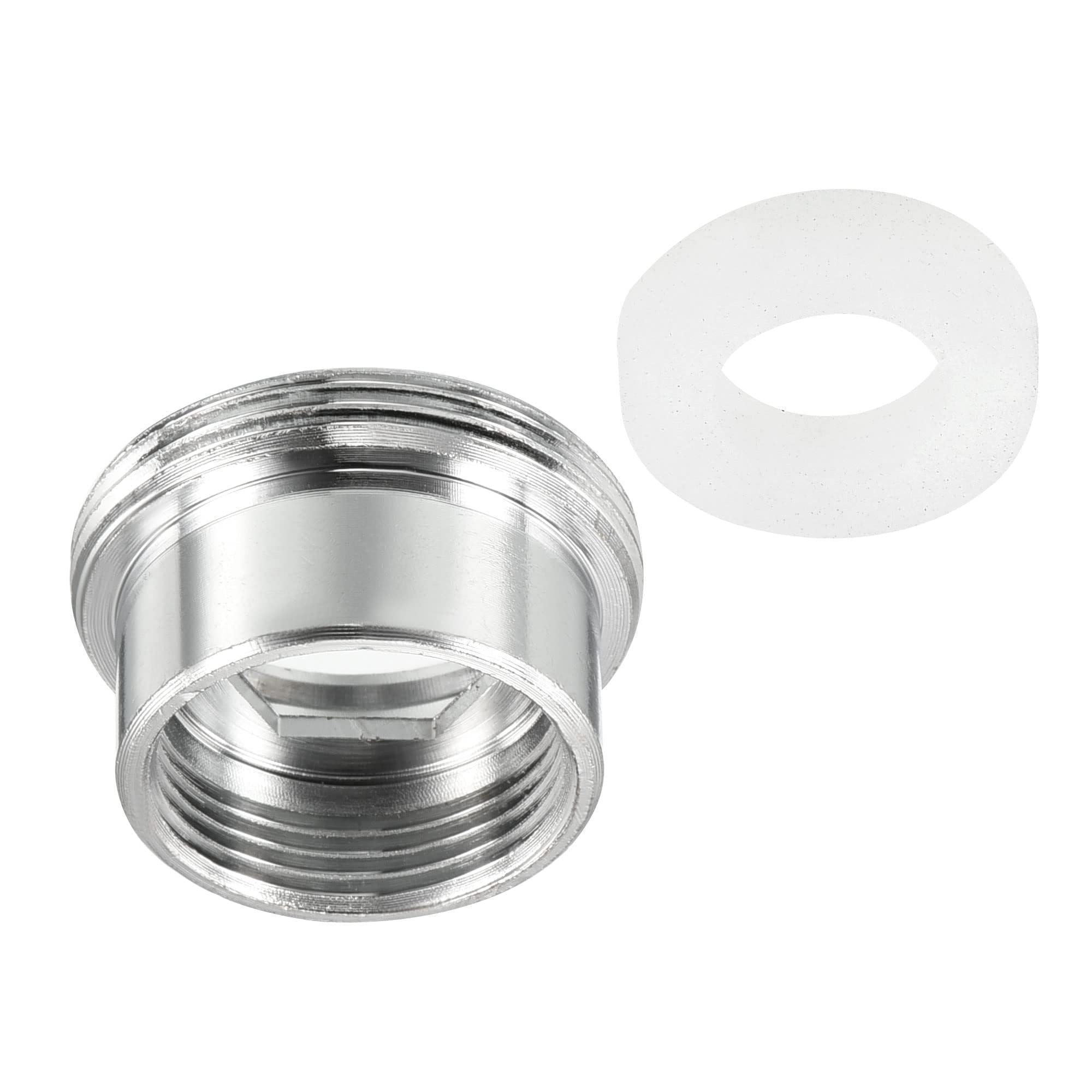 MACHSWON M22*1.0 Male to M16*1.0 Female Thread Faucet Adapter, Chromed Aerator Connector Fitting for Garden Hose Water Filter, Silver