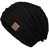 meioro Slouchy Beanie Hat for Men Women Warm Winter Hats Soft Fleece Lined Beanies Knit Thick Unisex Skull Cap