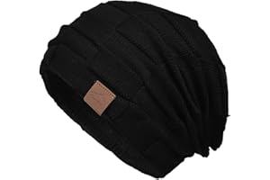 meioro Slouchy Knit Beanie Hat for Women Men Soft Knitted Warm Winter Hats Unisex Acrylic Classic Skull Bonnet Headwear Cap