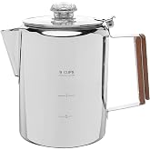COLETTI Bozeman Percolator Coffee Pot &mdash; NO Aluminum or Plastic [9 cup]
