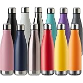 MEWAY 17oz Sport Water Bottle Vacuum Insulated Stainless Steel Sport Water Bottle Leak-Proof Double Wall Cola Shape Water Bottle,Keep Drinks Hot & Cold (colorful,12 Pack)