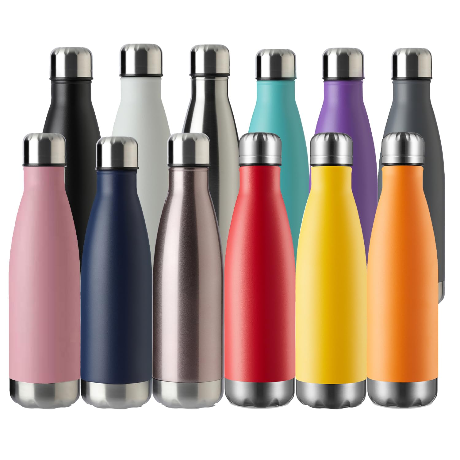 Photo 1 of MEWAY 17oz Sport Water Bottle Vacuum Insulated Stainless Steel Sport Water Bottle Leak-Proof Double Wall Cola Shape Water Bottle,Keep Drinks Hot & Cold (colorful?12 Pack)