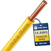 14 AWG Yellow Tracer Wire for Gas Line, True Gauge 100% Solid Copper | Direct Burial Underground Locating Cable, 30/600V Rated, 45 Mil HDPE Jacket, Corrosion-Resistant for Gas Oil Steam Conduit