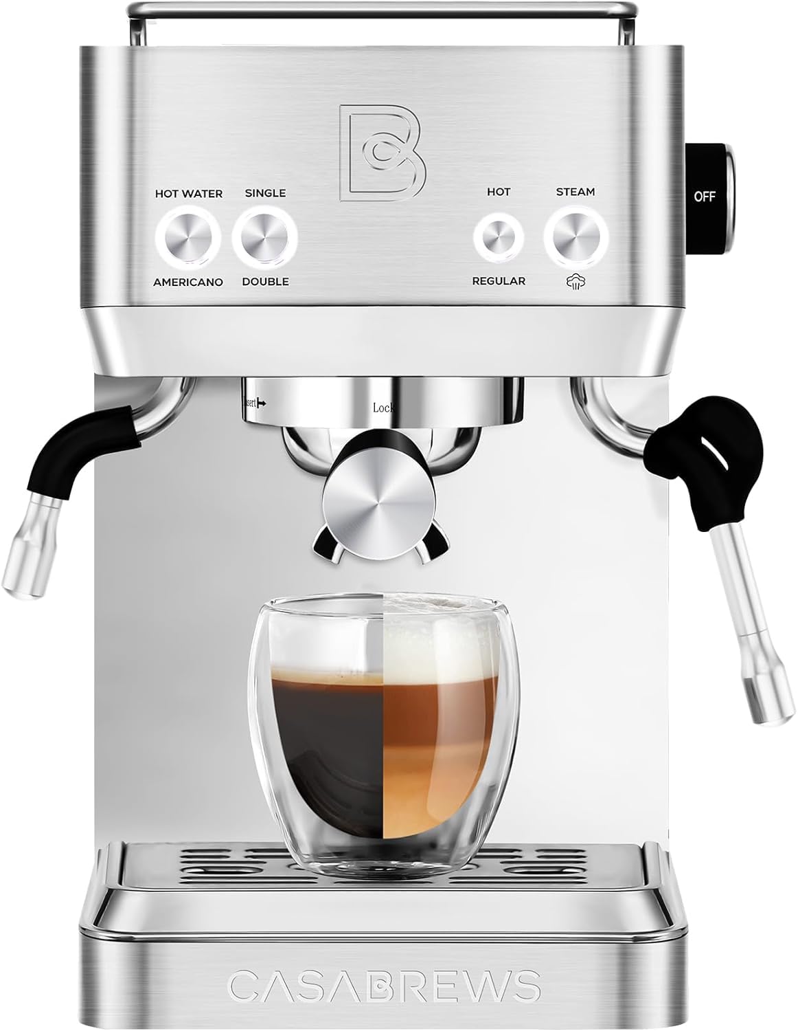 Photo 1 of CASABREWS 4700Gense 20-Bar Espresso Machine with Milk Frother and Hot Water Wand, Adjustable Temperature, Ideal for Americano, Latte, Cappuccino