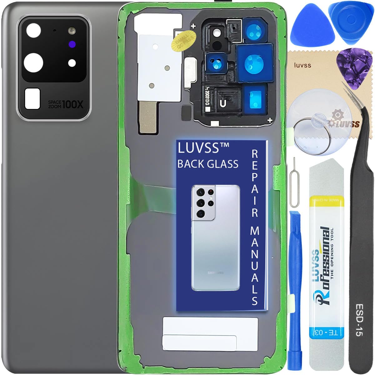 LUVSS Back Glass for Samsung S20 Ultra (Cosmic Gray)