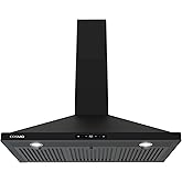 36 in. Vista Collection 380 CFM Ducted Wall Mount Range Hood, Touch Controls, LED Lights, Matte Black