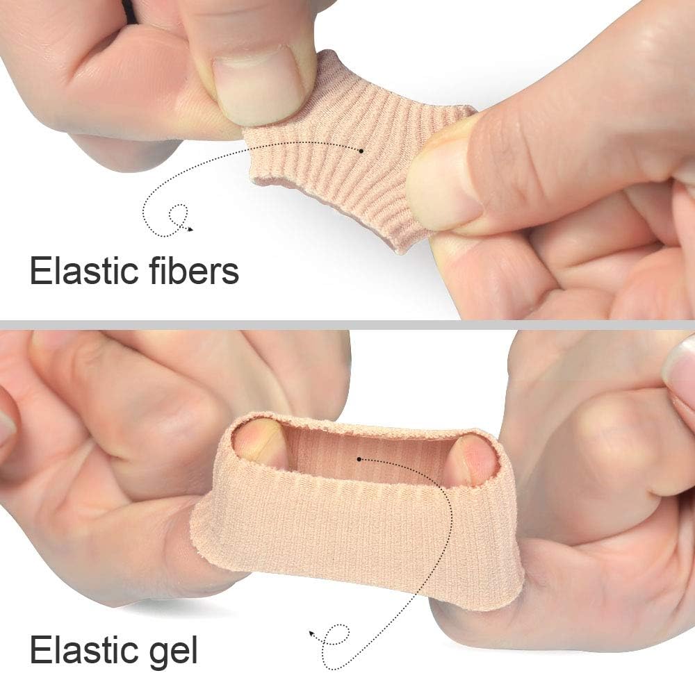 DYKOOK Gel Lined Toe Tubes Sleeves 10 Pcs, Made of Elastic Fabric Lined with Silicone Gel. Toe Sleeve Protectors Relief Toe Pressure - Image 4