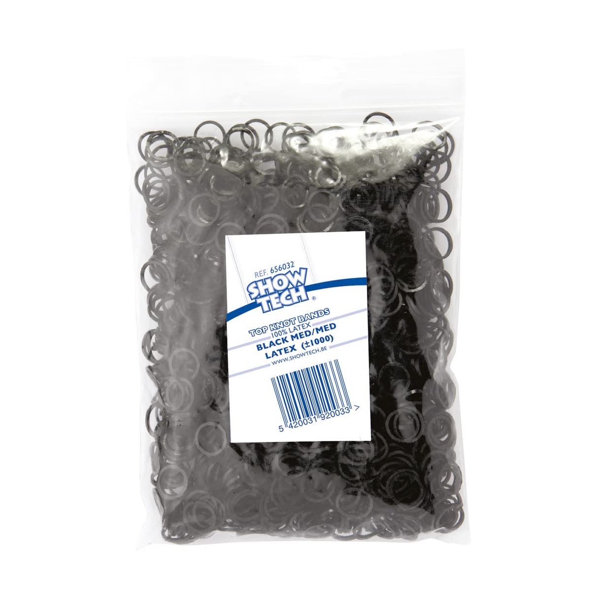 Show Tech Latex Top Knot Bands Medium, Your Dog Grooming Expert, Perfect for showdogs, Natural black latex, non toxic, Black 1000 pcs