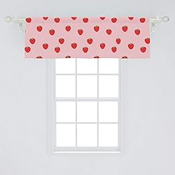 Ambesonne Strawberry Window Valance, Continuous