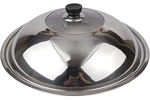 40CM Tempered Glass Lid for Saucepan, Wok, and Casserole Replacement, Stainless Steel Rim and Heat Resistant Handle, Fits Mul
