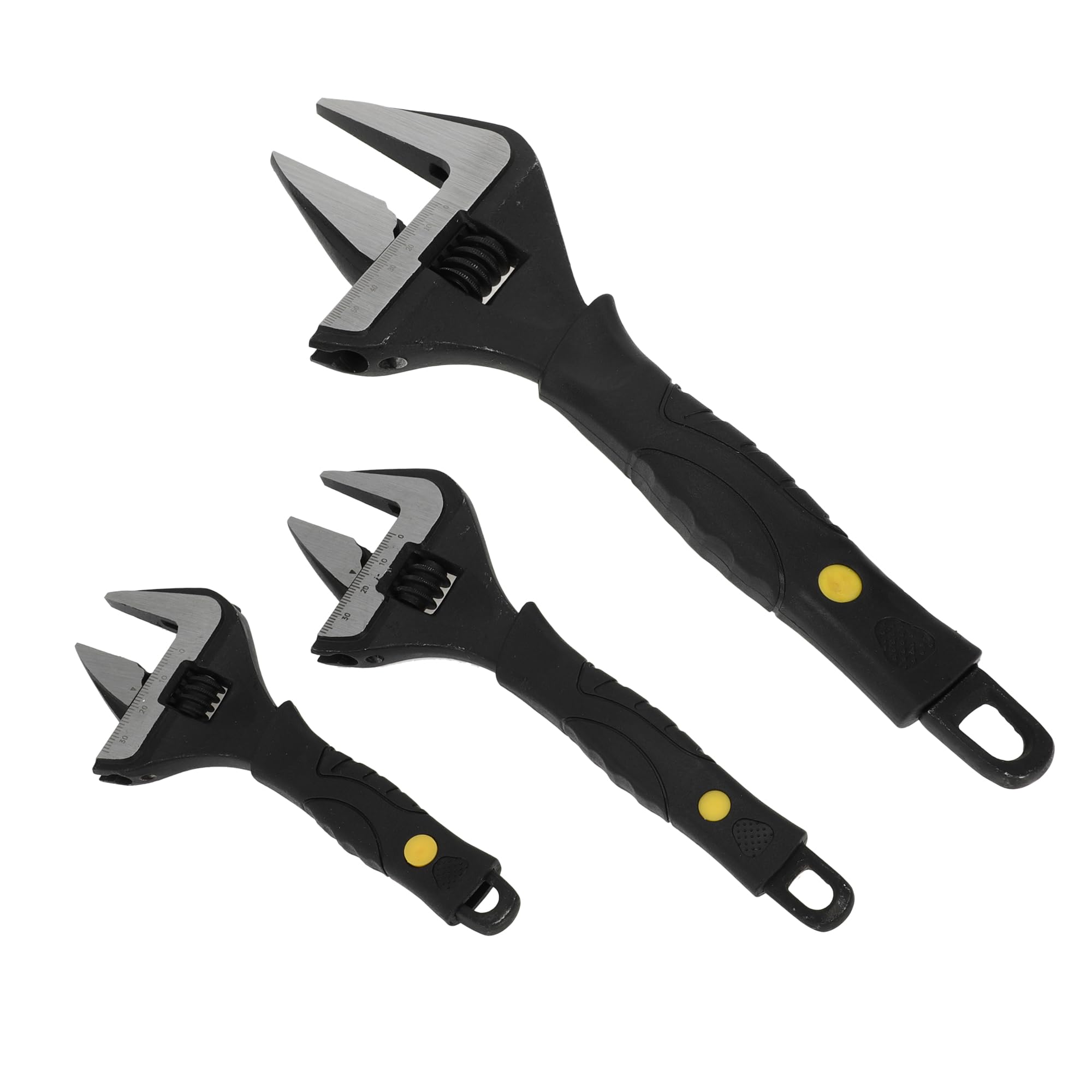 Motoforti Adjustable Spanner Wrench Tool Set, 6" 8" and 12" Size, Steel, Black