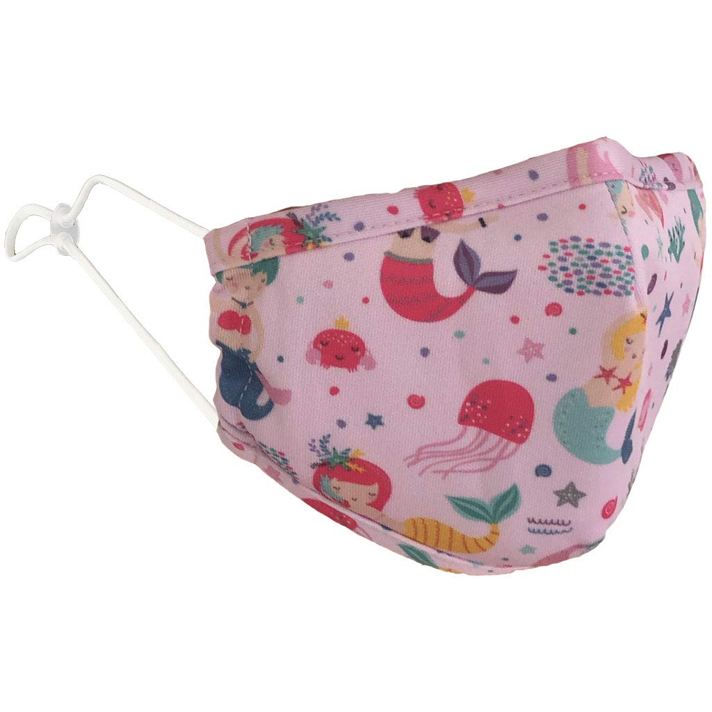 Aquarias Kids/Childrens Face mask - Reusable, washable, adjustable face covering - Mermaids