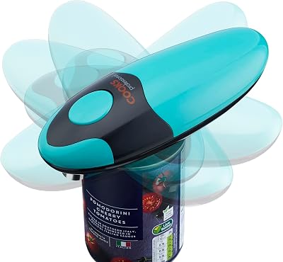 Cooks Professional Electric Can Opener One Touch Teal Black
