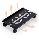 Hovadova Computer Tower Stand, Adjustable Mobile CPU Stand, Metal | PC Stand for Floor and Carpet; Improve Airflow; PC Holder with 4 Locking Wheels For Office,Gamers and Students