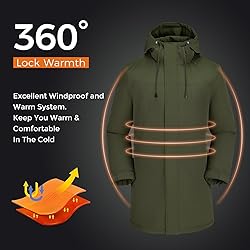 CAMELSPORTS Mens Winter Coats Long Warm Jacket with