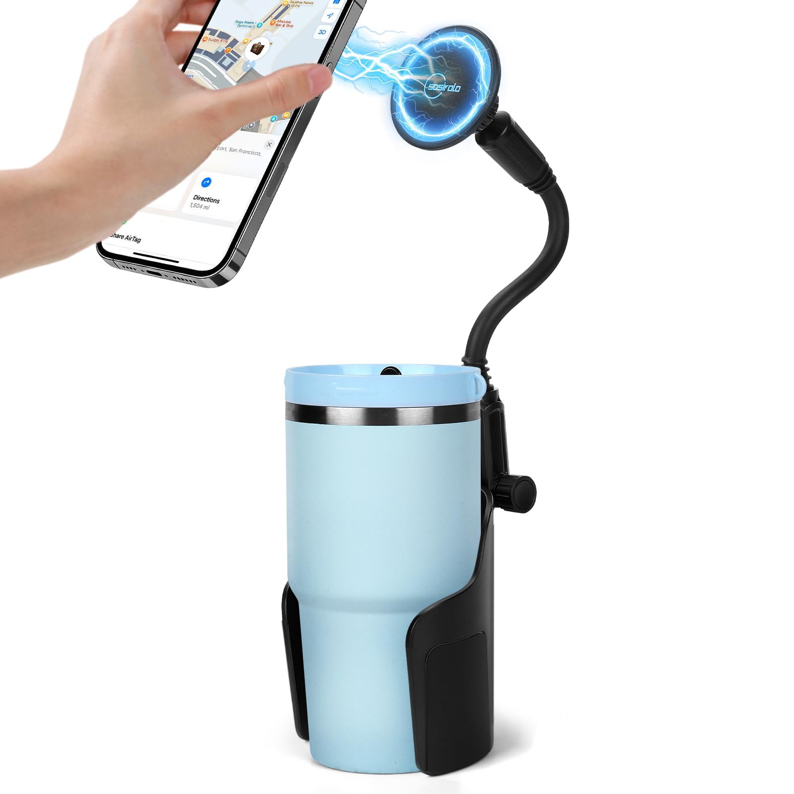 Photo 1 of Sosirolo Magnetic Cup Holder Phone Holder for Magsafe, 360° Adjustable Long Gooseneck & Powerful N54 Magnet Cell Phone Mount for Car Compatible with iPhone & Samsung & All Smartphones