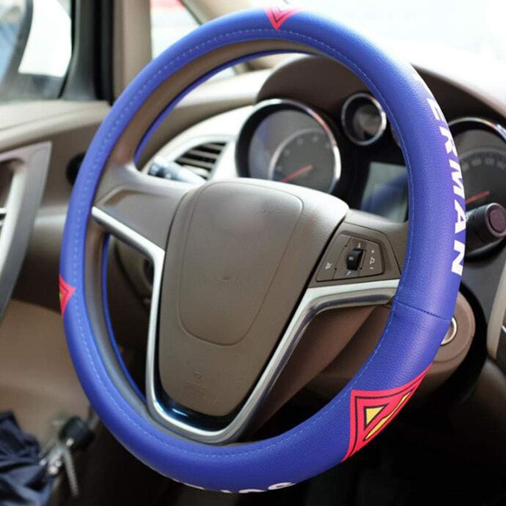 Car steering wheel cover Microfiber Leather Car Steering Wheel Spider-man Iron Man Superman Batman Cartoon, 3