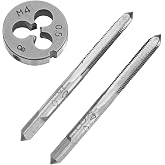 Aceteel M4X0.5 Hand Tap and Round Die Set Right Hand | M4 x 0.5 Metric Thread Hand Tap and Round Thread Die, Made of Alloy Tool Steel, Features a Sharp Cutting Edge