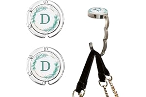 NZNDB 2pcs Foldable Purse Hook for Table, Folding Handbag Hanger, Personalized Letters Collection Desk Purse Holder for Women Bag (D)