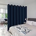 NICETOWN Privacy Room Divider Curtain Screen Partitions, Closet Door Curtain Vertical Blind for Sling Door, Blackout Window Privacy Blinds for Patio (Navy, Single Panel, 10ft Tall x 8.3ft Wide)