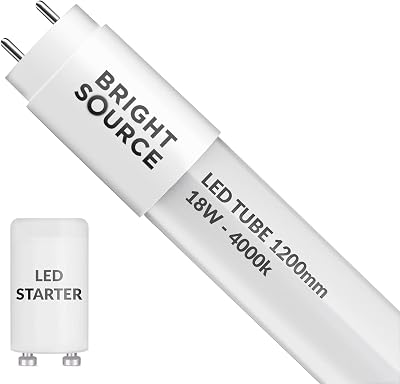 Bright Source 4ft 18w LED T8 Tube 1800lm 4000K Cool White Fluorescent